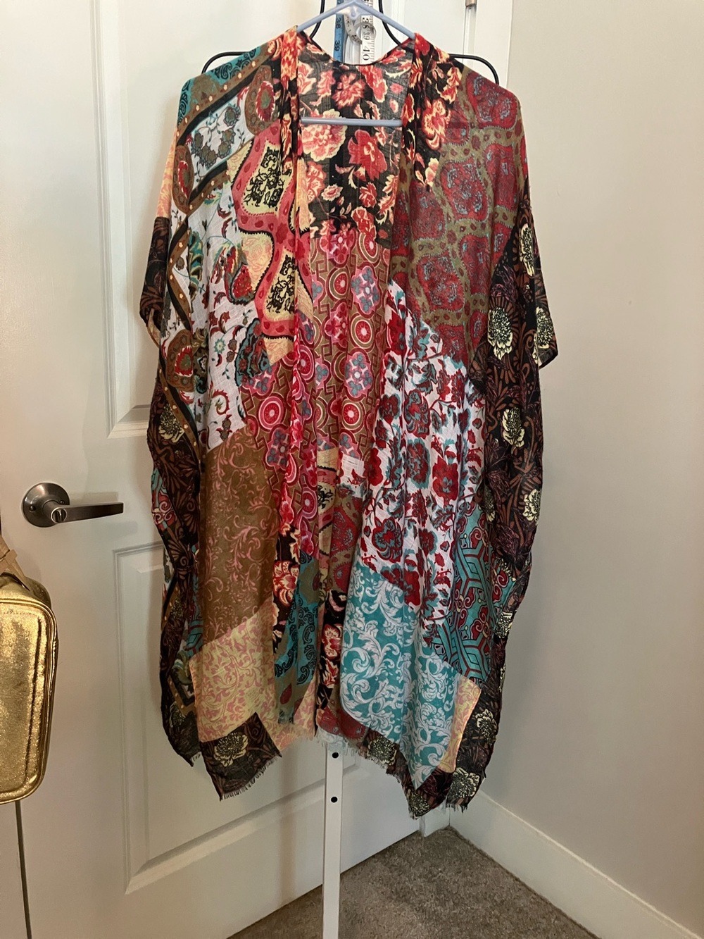Patchwork Multicolor Boho Kimono — Lightweight Women's Wrap